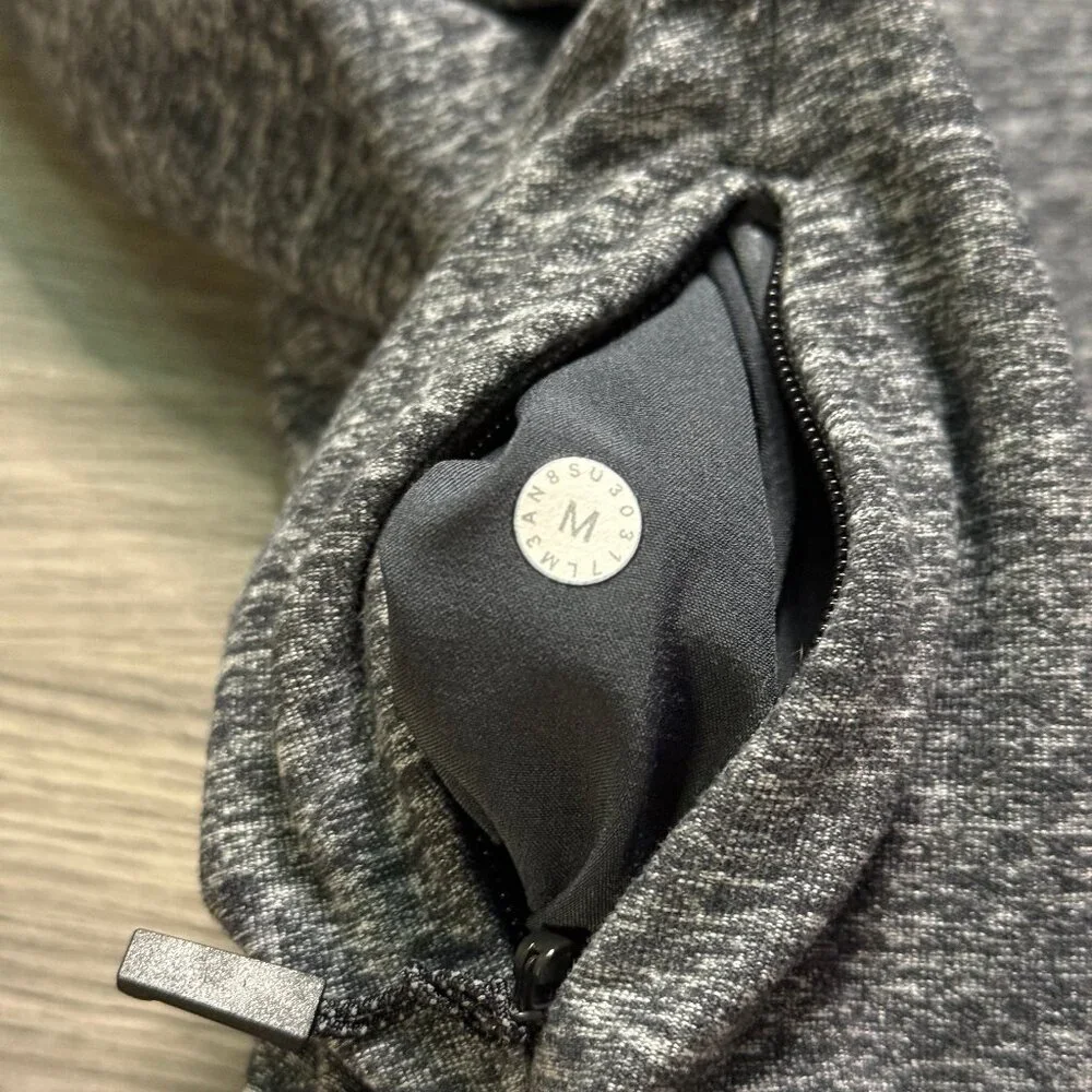 Lululemon Men's Surge Warm 1/2 Zip - Black/White - Picture 6 of 8
